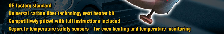 Universal carbon fibre technology seat heater kits for mini vehicles